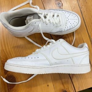 Nike White Leather Low-Top Sneakers